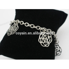 Italienische Stahl Blume Charms Armband Kette Link Rose Blume Armband Armband